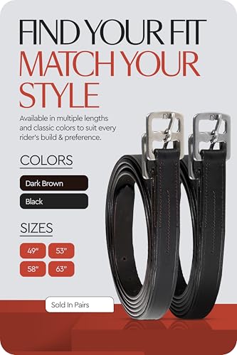 Genuine Stirrup Leathers for English Saddle (Dark Brown / 53 in)