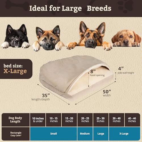 Rectangle Cozy Cave Dog Bed (Buckskin / Extra Large)
