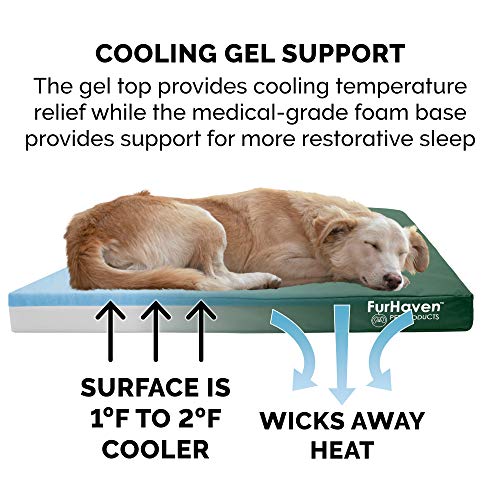 Water Resistant Cooling Gel Dog Bed for Large (Large / Forest)