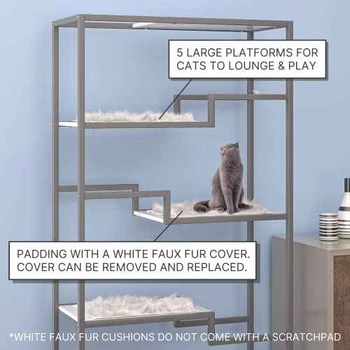 62 Inch Tall Metropolitan Cat Condo (Gray Frame)
