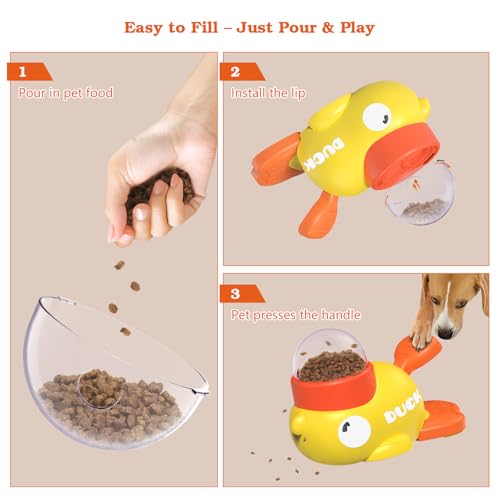 Dog Interactive Treat Dispenser Toy (Yellow)