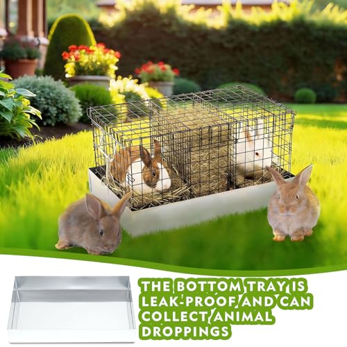 1 Pack 3 Hole Foldable Rabbit Transport Cage (Black / 18 x 12 x 10 in)