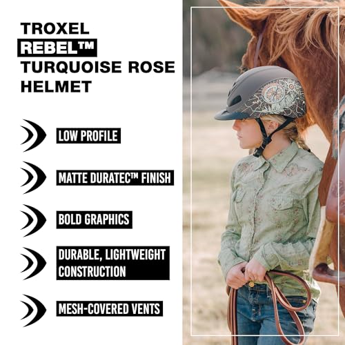Rebel Bold Horse Riding Helmet (Medium / Turquoise Rose)