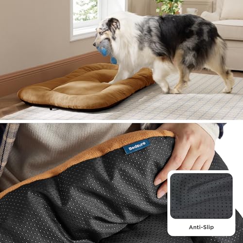 Washable Dog Crate Pad for Small Dogs (23.0"L x 17.0"W x 1.0"Th / Brown)