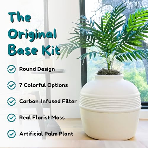 Original Hidden Litter Box Planter (Palm Plant / Base Kit / Soft White)