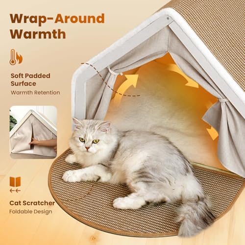 Cat Houses for Indoor Cats (19.7*15.7*15.7"/Sharp Roof (M))