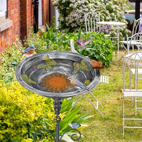 35In Bird Bath for Outside (Vintage Silver)