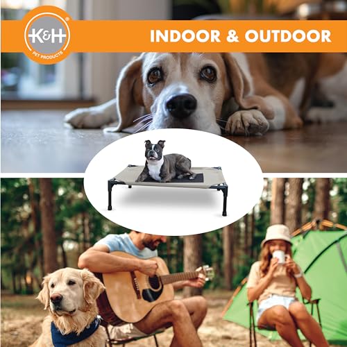 K&H Outdoor Elevated Dog Bed (Taupe/Black Mesh / Medium 32"L x 25"W)
