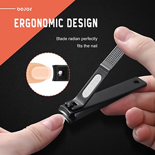 Toe Nail Clippers for Men (Black / Small - Set of 2)
