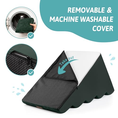Wide Dog Stair for Small Dog 22.6" H (Dark Green / Wide:17.7"x33"x22.6")