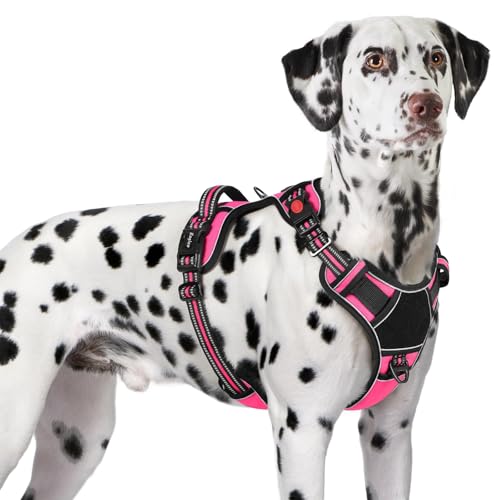 Dog Harness No Pull for Large Dogs (X-Large / Pink & Black)