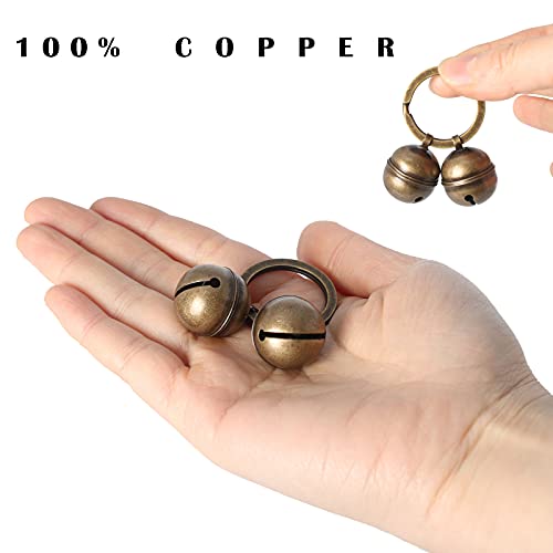 Copper Bells for Dog Collars with Snap Clips (D-ring(Fits All Dogs))