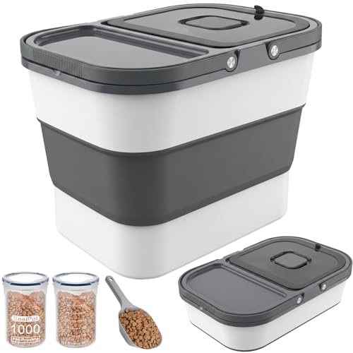 35lbs Collapsible Dog Food Storage Container (Grey-35lbs)