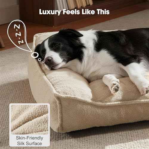 XXL Orthopedic Dog Beds Large Sized Dog (Beige / 45"L x 32"W x 9.5"Th)