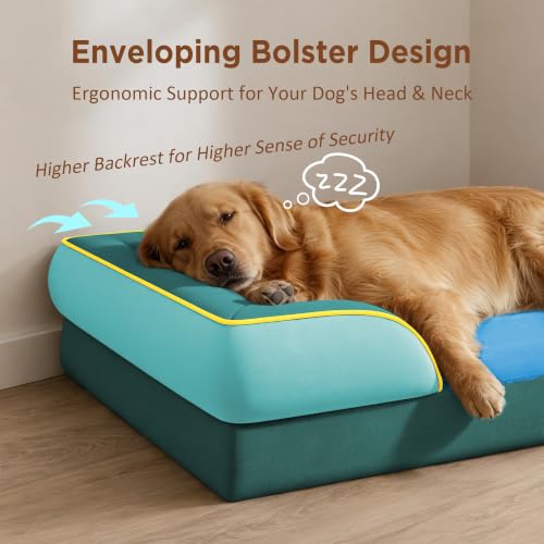 Orthopedic Dog Beds for Large Sized Dog with Bolster (36.0"L x 27.0"W x 8.0"Th / Seattle)