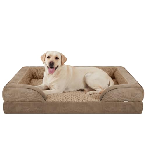 Jumbo Orthopedic Dog Bed for Extra Large Dogs (Brown / XL-PLUS (45"x 32"x 7.5"))
