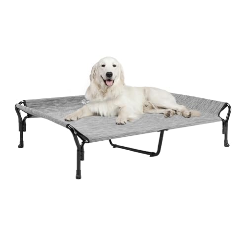 Cooling Elevated Dog Bed (Black Silver / 50.5"L x 33.5"W x 12.0"Th)