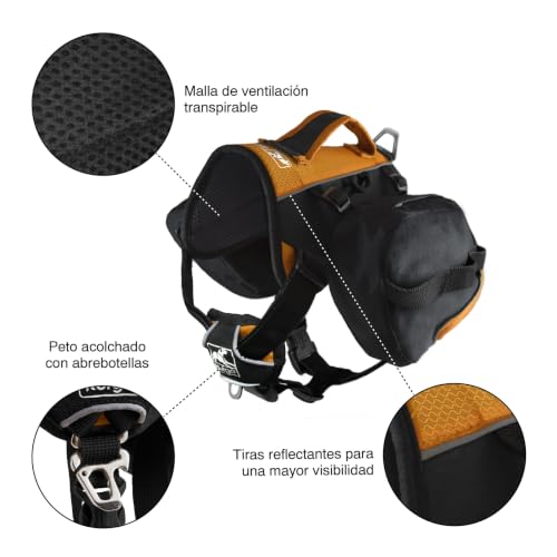 Baxter Dog Backpack Harness (Baxter Pack / Black/Orange)