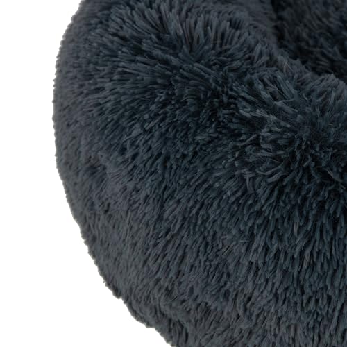 Round Calming Dog Bed for Small (Gray / 24" x 24" x 7")