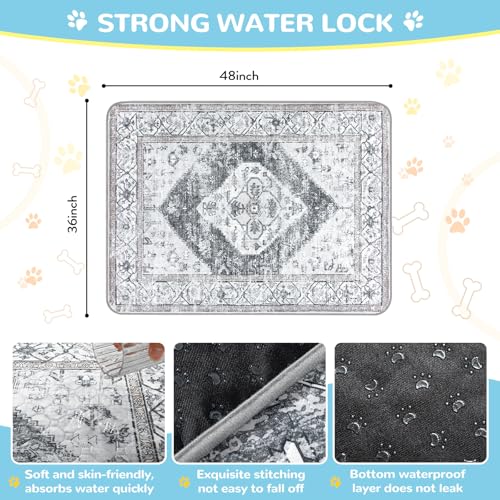 Reusable Washable Puppy Pads (Gray / 3FT x 4FT (Pack of 2))