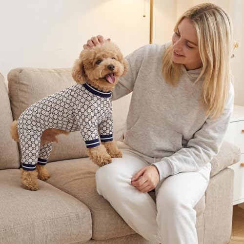 Dog Pajamas Onesie (01 Blue Heart / XS (2.5-4 lb) Chest: 11.8")