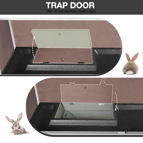 Rabbit Hutch Bunny Cage Wooden 2 (Brown-AIR77)