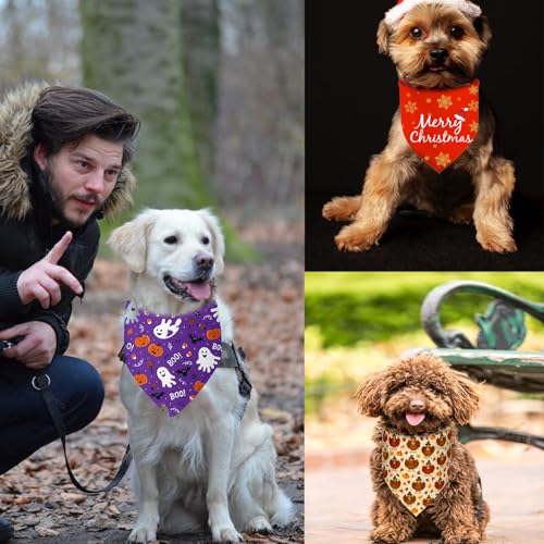 3 Pack Thanksgiving Dog Bandanas (3Pack-Holiday Bandanas)