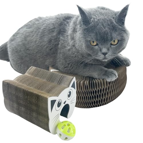 Interactive Scratching Board for Playful Kitties Magic Accordion Cat Scratching Post (1 Pack Round)