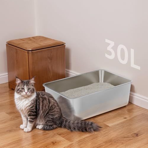 Stainless Steel Litter Box (23.6" L x 15.7" W x 8" H)