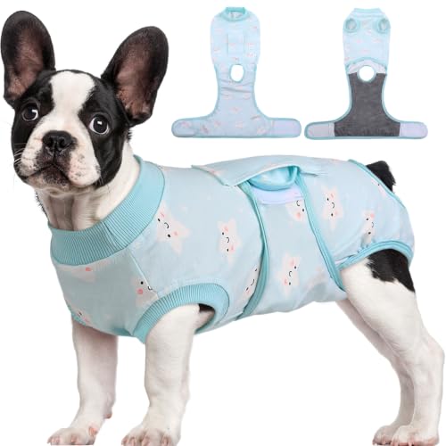 Recovery Suit for Dogs Cats (X-small (Back:8.3-11.4'', Weight:4-7 Lb) / Sky Starlet)