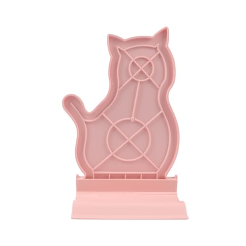 Cat Self Grooming Comb Brush with Catnip Wall Corner Groomer Brush Cats Face Scratchers for Indoor Dogs Fur pets (PINK)