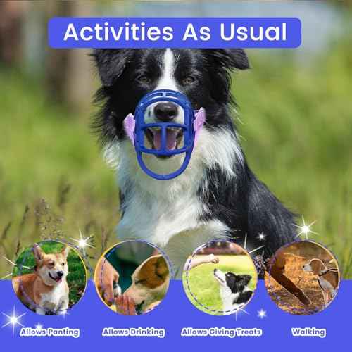 Dog Muzzle Basket Muzzle for Small Medium Large Dogs (Blue / Size 5)