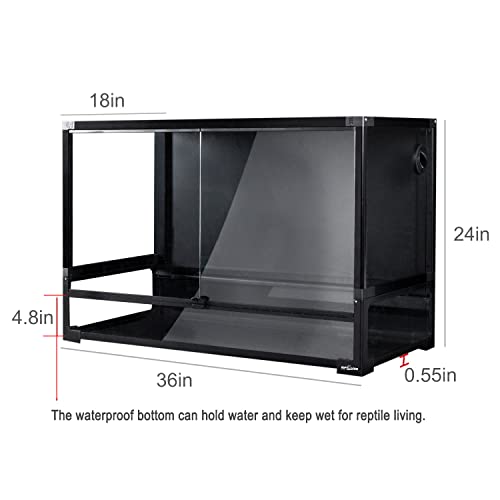 Collapsible 60 Gallon 36" Wide Reptile Tank (36"W X 18"D X 24"H (60 Gallon))
