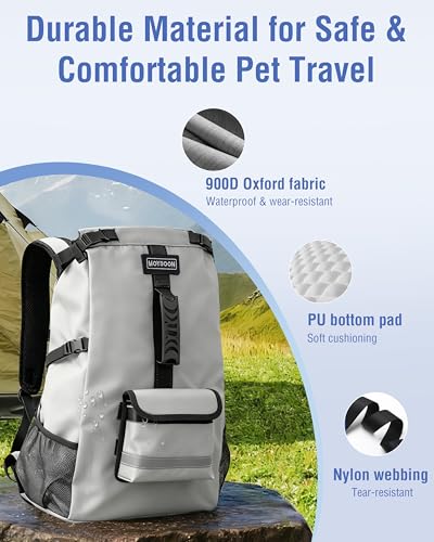 Dog Backpack Carrier for Small and Medium Dogs with Detachable Waist Bag（M） (13.3"L x 9.4"W x 24.4"H)