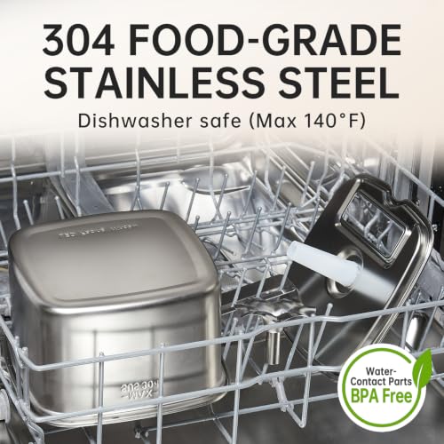 Innovation Award Winner Stainless Steel Cat Water Fountain (Silver / 108oz (Cats & Small Dogs))