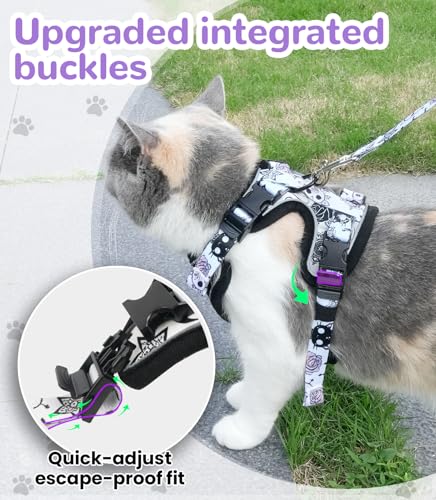 Cat Harness and Leash Set (H604 Pro Moonlight Meow / Medium (13-18lb))