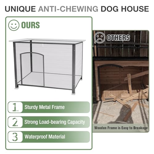 43.3'' Large Heated Outdoor Dog House Weatherproof with Anti (Heated Dog House)