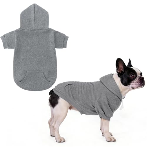 Dog Hoodie for Large Medium Small Dogs (Grey / Small/Medium)