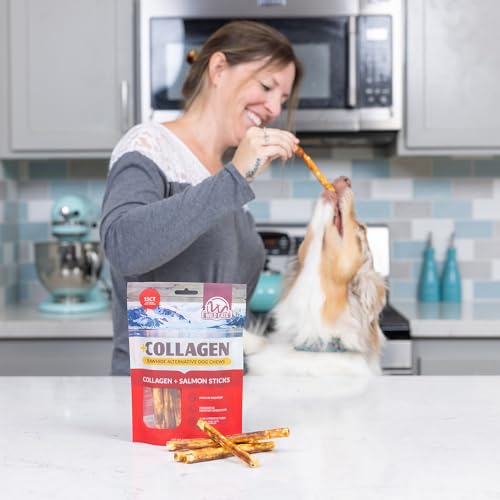 Real Salmon Collagen Bully Sticks for Dogs (5.3 Ounce (Pack of 15))
