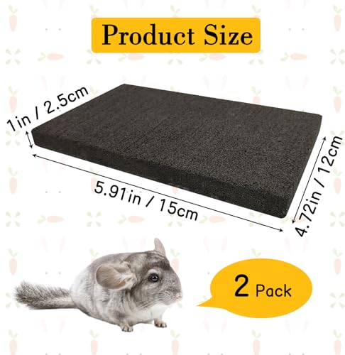 Chinchilla Scratch Foot Pads Natural Hamster Grinding Claw Mats 2Pcs (Black 2x Small)
