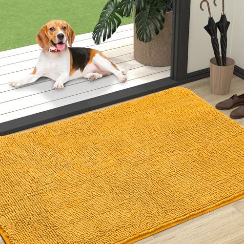 Dog Door Mat for Muddy Paws 47x32 (Golden Yellow / 47" X 32")