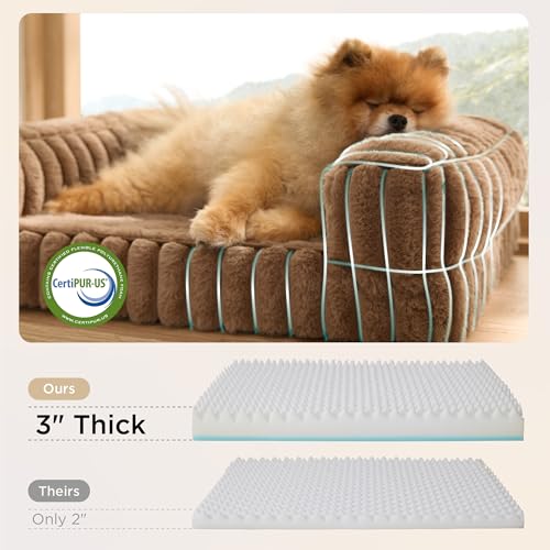 ComfyFleece® Memory Foam Orthopedic XL Plus Dog Bed 45" (Camel Brown / 45.0"l X 32.0"w X 7"th)