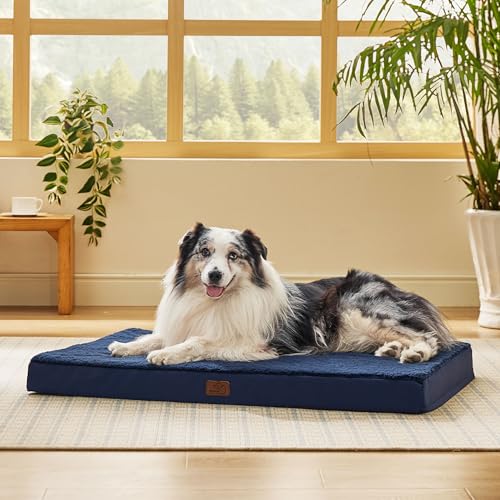 XL Dog Bed for Crate (41"L x 29"W x 3.5"Th / Ash Navy)