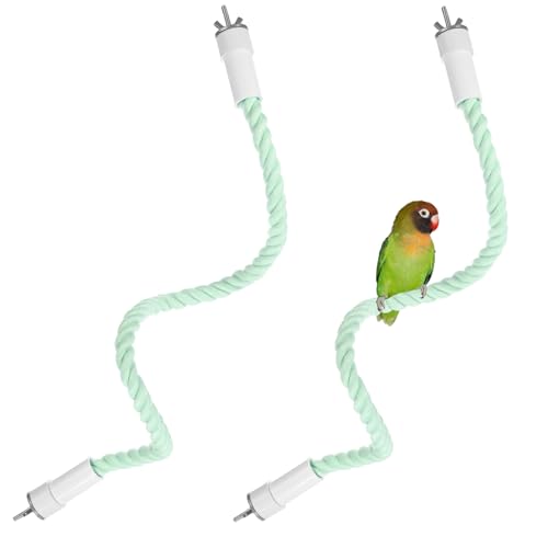 2 Pack Rope Perches for Bird Cages (Cyan / 23.6 in)