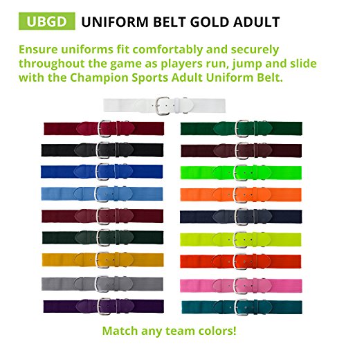 Baseball Softball Uniform Belt (Adult (22-46 Inches) / Gold/Yellow)
