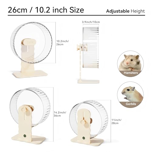 Super‑Silent Hamster Exercise Wheel (10.2inch / Transparent)