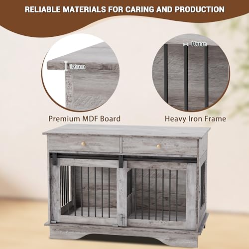 Dog Furniture Crate (Grey)