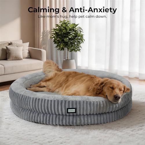 Donut Dog Bed (43.0"L x 43.0"W x 8"Th / Grey)