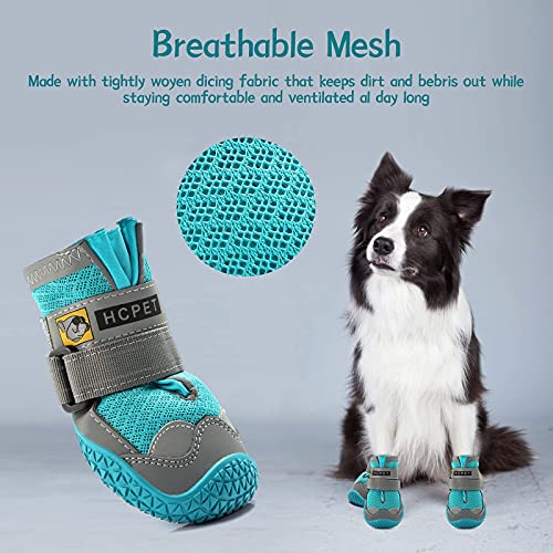 Dog Boots for Large Dogs (Blue / Width 1.96 Inch)