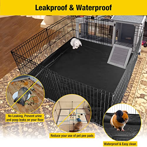 Rabbit Pen Indoor Bunny Pet Playpen Large Guinea Pig Outdoor Exercise Run Pet Enclosure (Black / 30" x 22.8" x 28.6")
